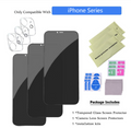 Privacy Tempered Glass Screen & Camera Lens Protector for iPhone 11–16