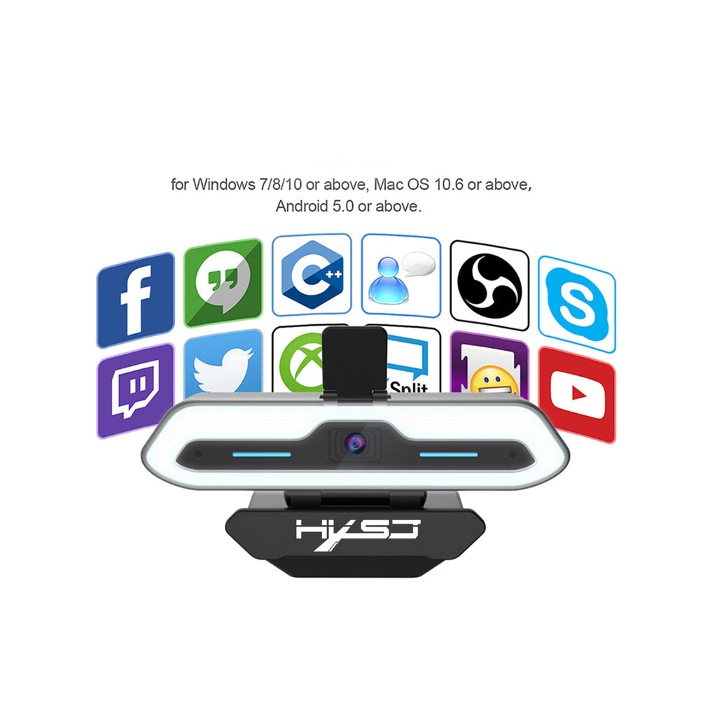 K60 Full HD 1080P 60FPS Autofocus Webcam with Dual Microphone & Adjustable Light