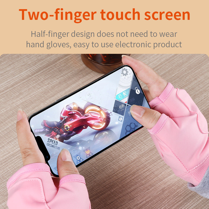 Smart Heated Fingerless Gloves with Digital Temperature Control