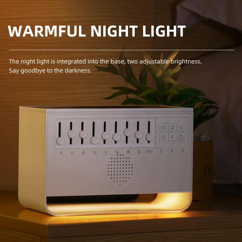 8-in-1 White Noise Bluetooth Speaker & Flame Humidifier