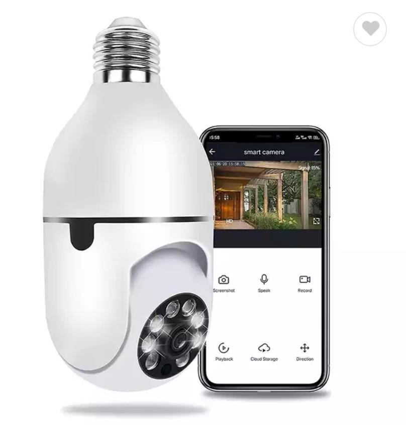 2MP Smart Wi-Fi Bulb Security Camera – Auto Tracking, Night Vision & Pan/Tilt