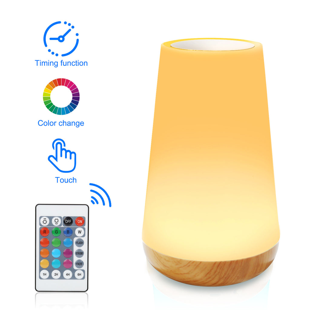 Rechargeable RGB Touch Bedside Lamp with Remote & Timer