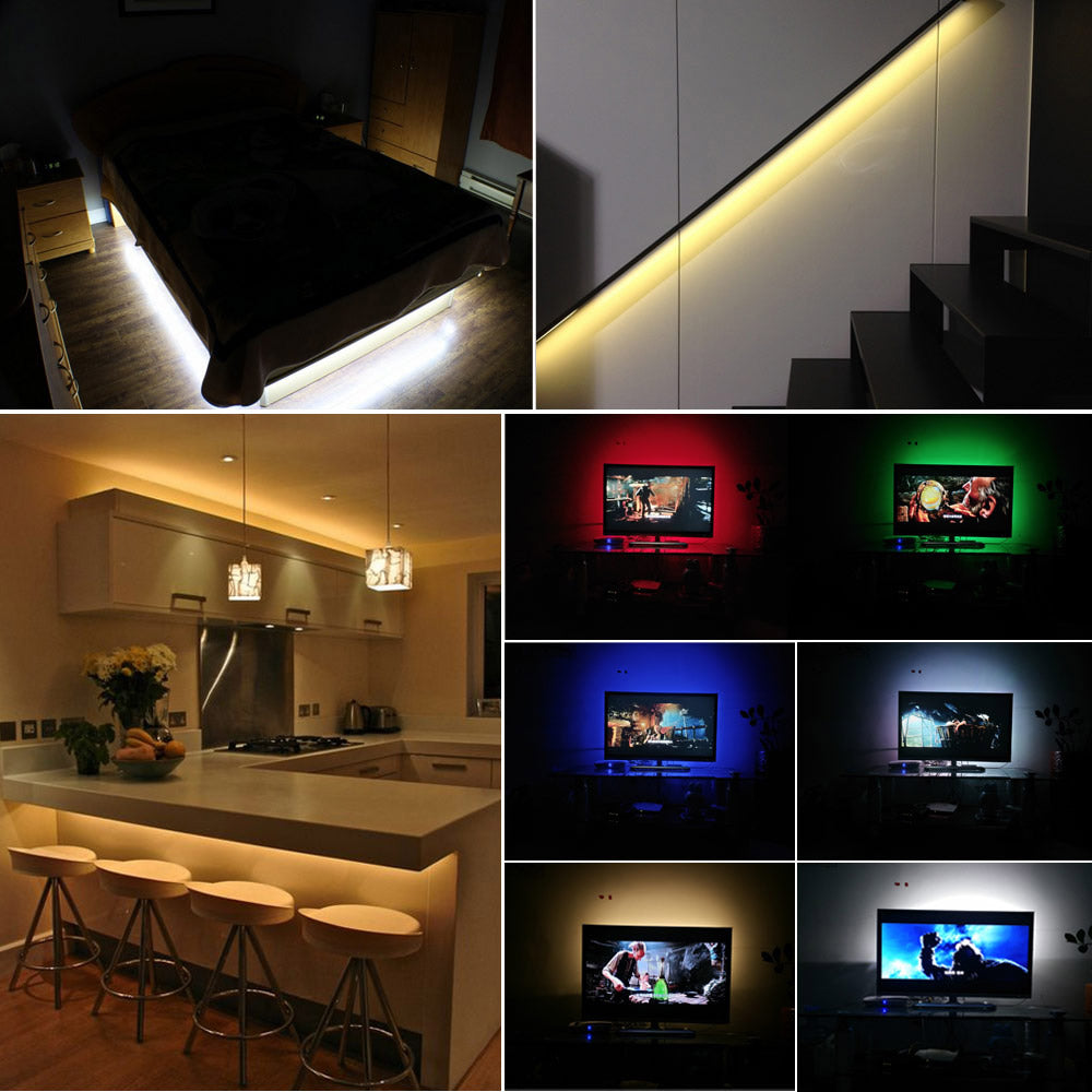 Battery Powered RGB LED Strip Lights with Remote Control