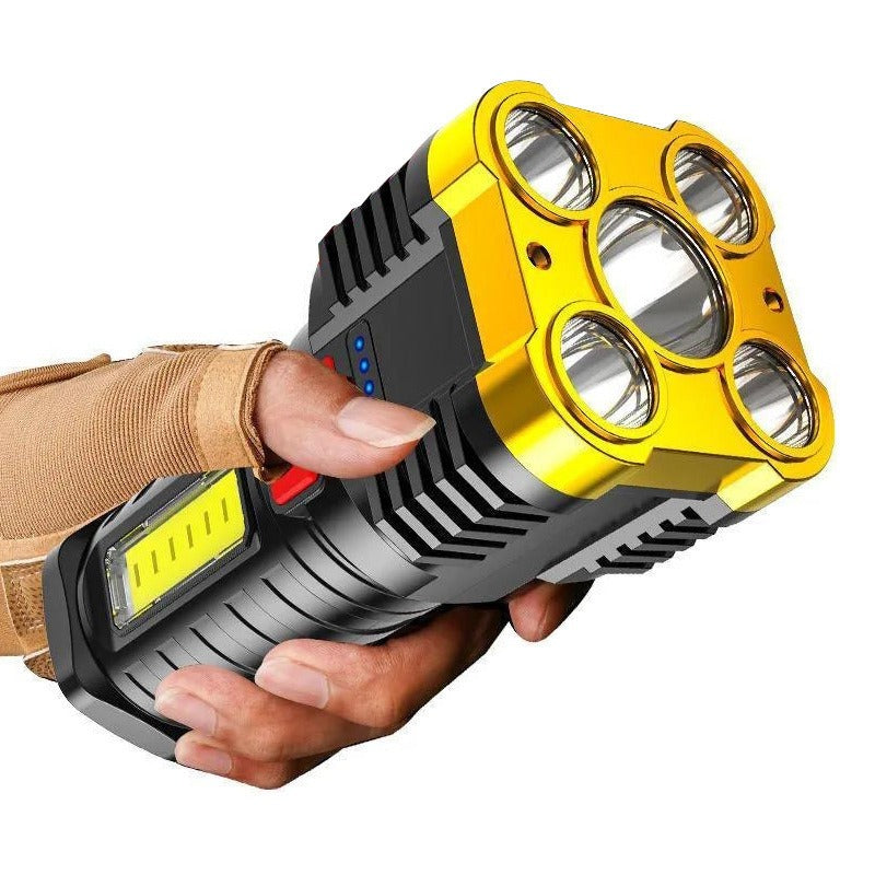 5-LED Rechargeable Flashlight with COB Side Light