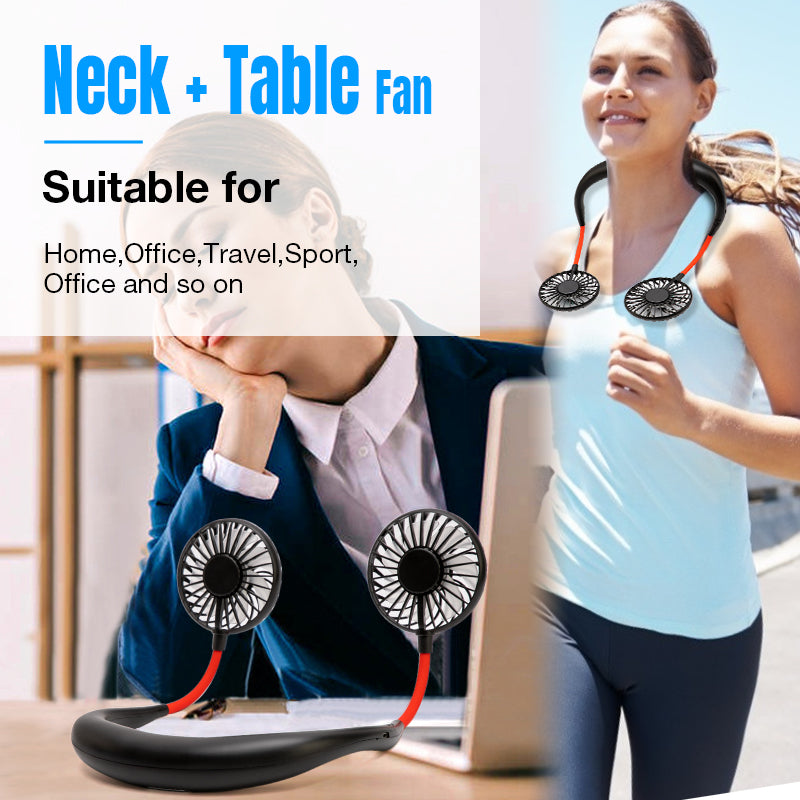 Rechargeable 2-in-1 Neck & Desk Cooling Fan
