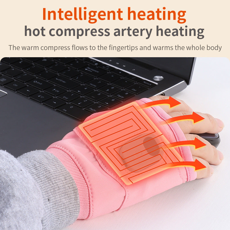 Smart Heated Fingerless Gloves with Digital Temperature Control