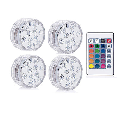 RGB Waterproof Submersible LED Lights with Remote Control