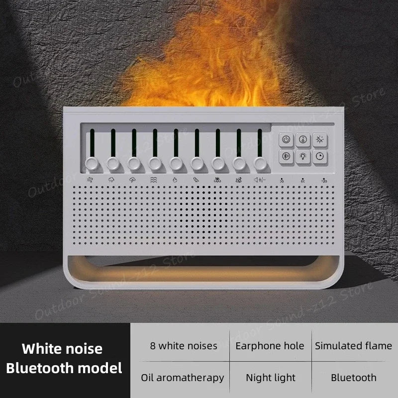 8-in-1 White Noise Bluetooth Speaker & Flame Humidifier
