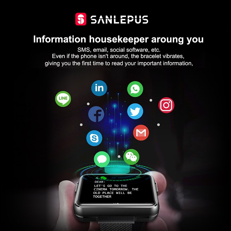 SANLEPUS Smart Watch with Hidden Wireless Earbuds – Bluetooth Fitness Smartwatch for Men &amp; Women