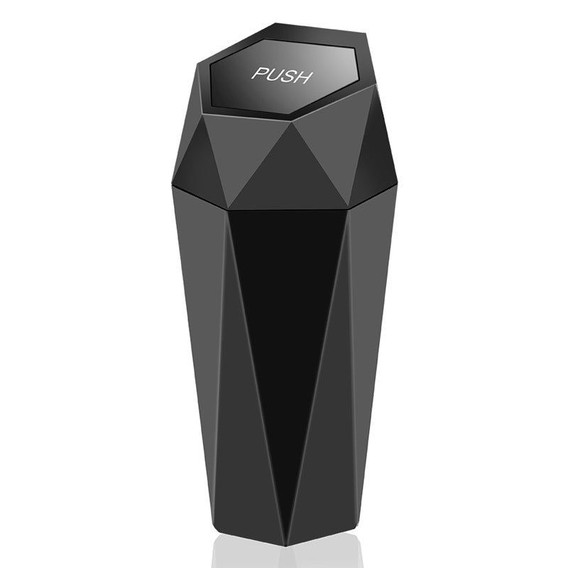 Mini Car Cup Holder Trash Bin with Push Lid