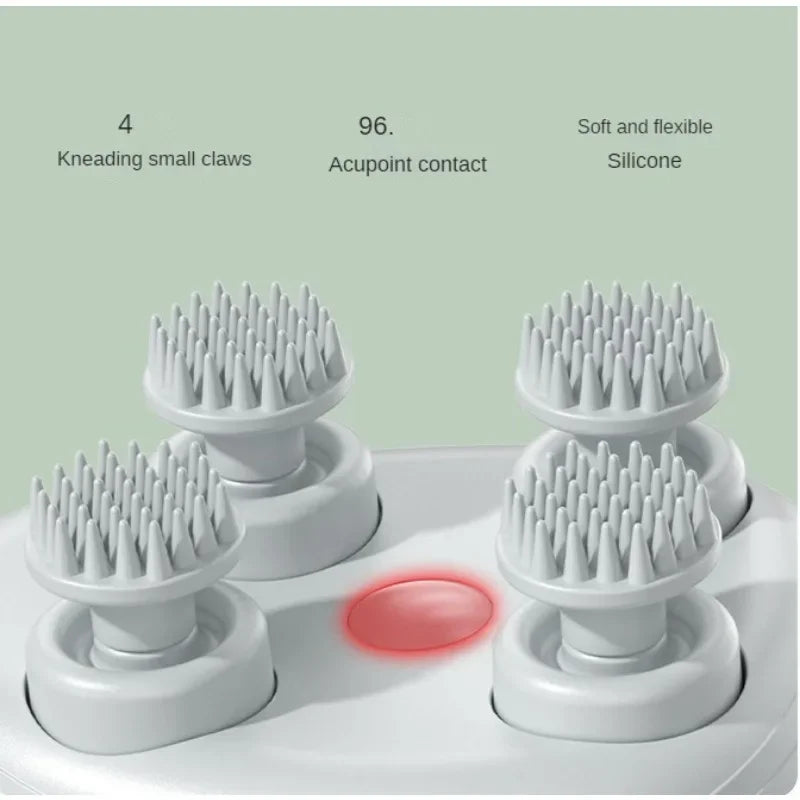 Rechargeable Electric Scalp Massager – 4-Head Deep Kneading Massage