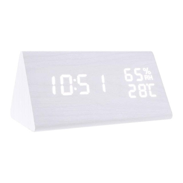 LED Sound-Control Digital Alarm Clock with Temperature & Calendar