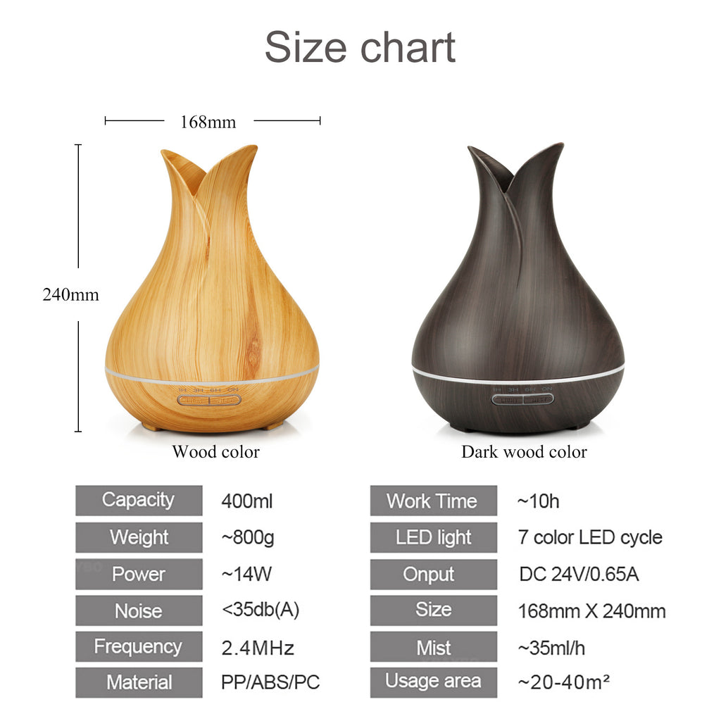 Smart WiFi 400ml Aroma Diffuser with Alexa Control & 7-Color LED Light