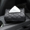 Quilted Leather Car Tissue Box Holder – Headrest & Interior Organizer