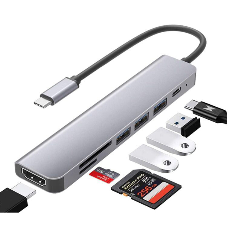 7-in-1 USB-C Hub with 4K HDMI, 100W PD & SD/TF Card Reader