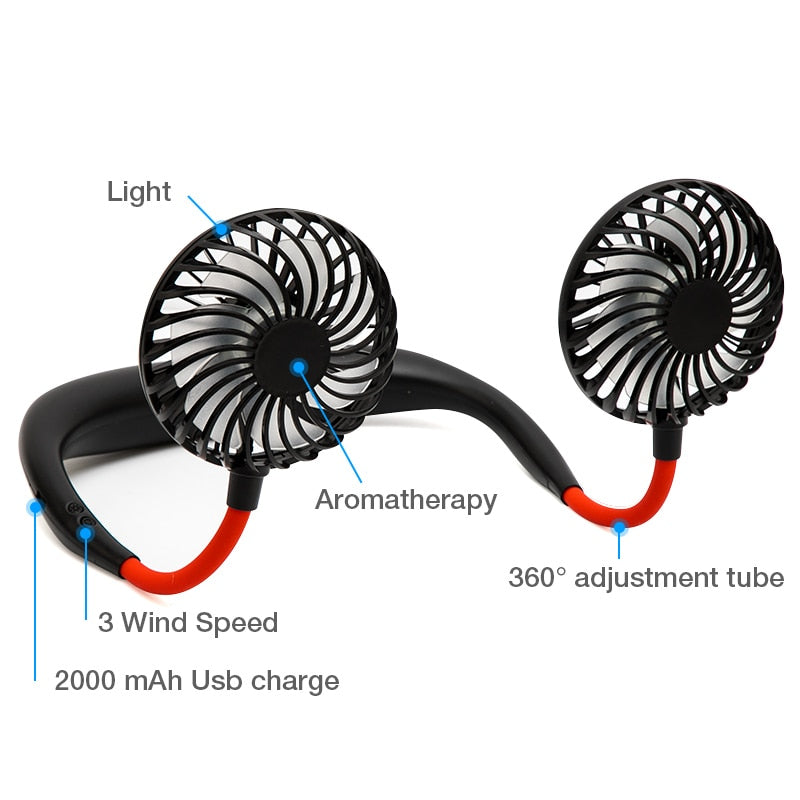 Rechargeable 2-in-1 Neck & Desk Cooling Fan