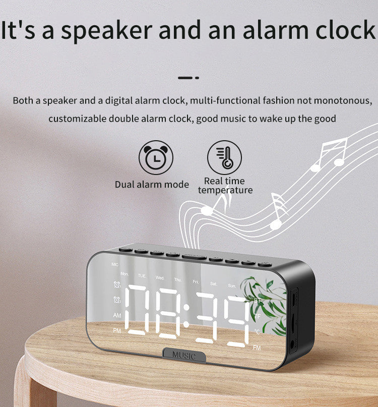 Bluetooth 5.2 Speaker with LED Alarm Clock & Phone Stand