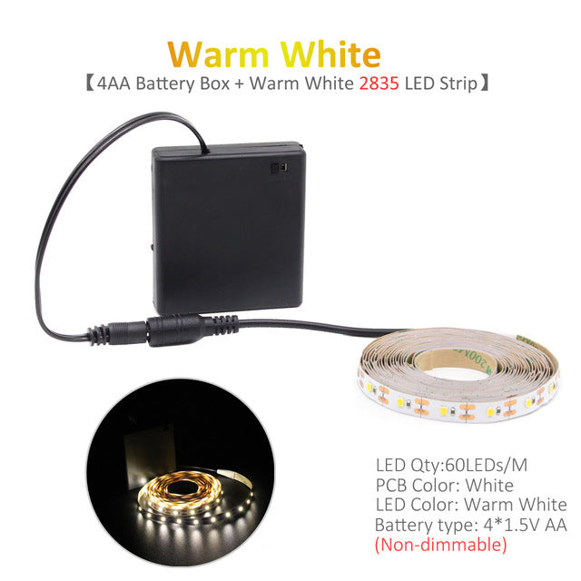 Battery Powered RGB LED Strip Lights with Remote Control