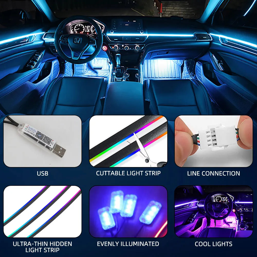 RGB Symphony Acrylic Car Interior Ambient Lights