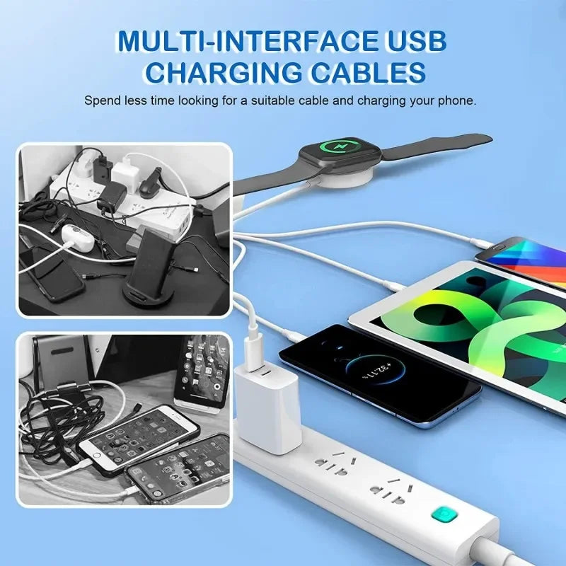 4-in-1 Fast Charging Cable with Wireless Watch Charger