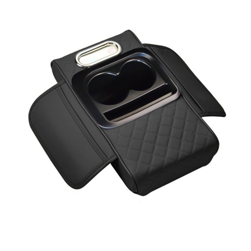 Multi-Functional Car Armrest Riser with Cup Holders, Tissue Holder & Storage