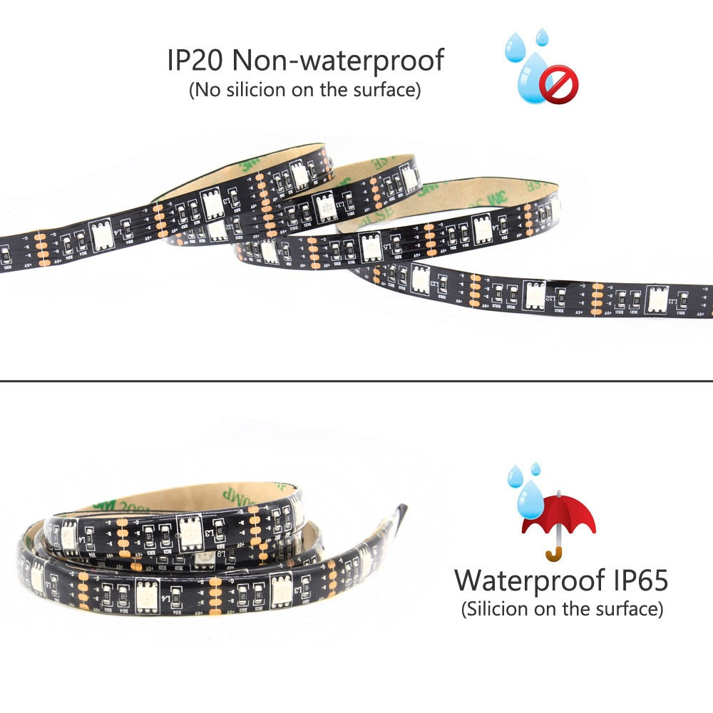Battery Powered RGB LED Strip Lights with Remote Control