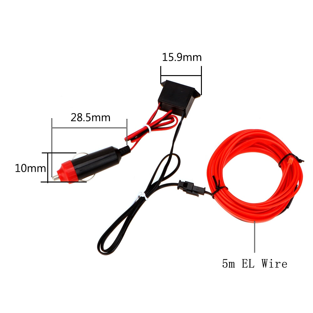 5M Neon EL Car Interior Ambient Light Strip