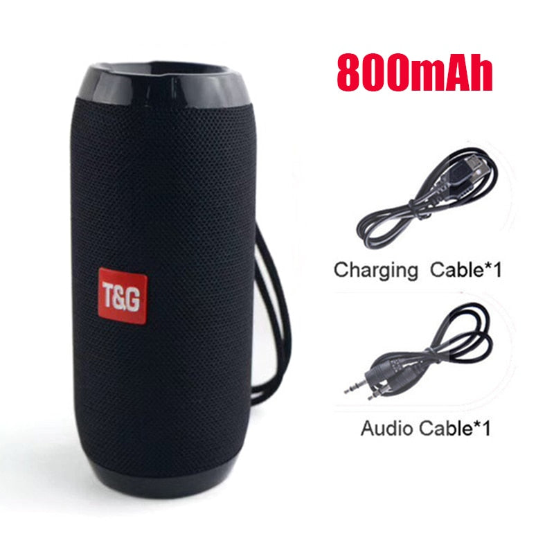 T&G Portable Bluetooth 5.0 Wireless Speaker | 10W Stereo Sound | IPX5 Waterproof | FM Radio & TF Card
