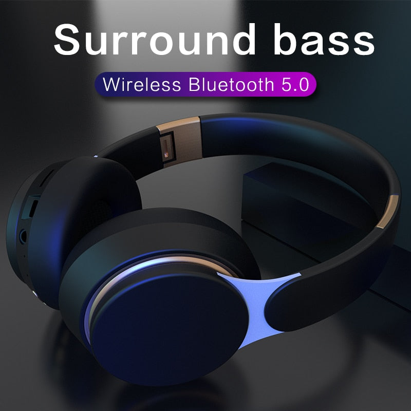 Tourya T7 Wireless Bluetooth Headphones – Foldable Over-Ear Headset with Deep Bass