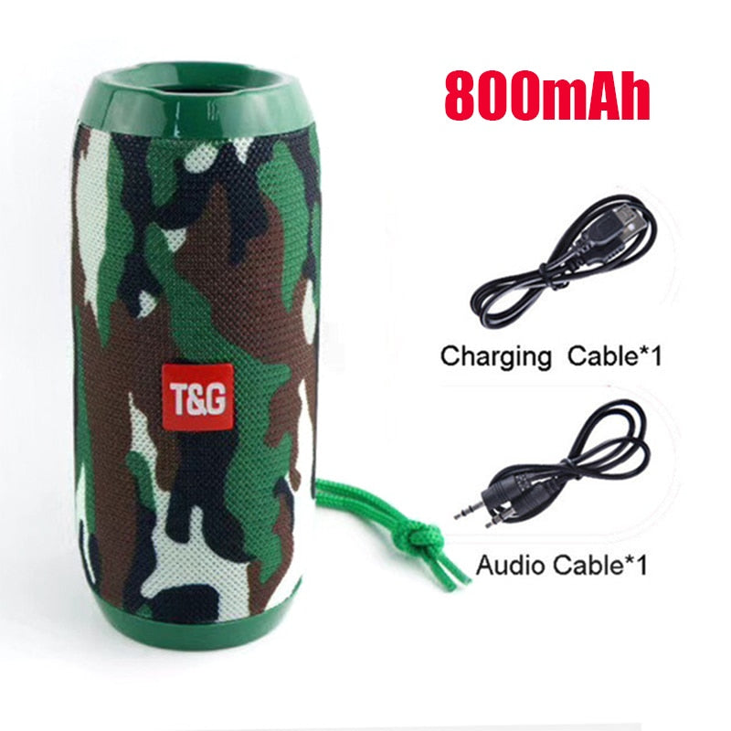 T&G Portable Bluetooth 5.0 Wireless Speaker | 10W Stereo Sound | IPX5 Waterproof | FM Radio & TF Card