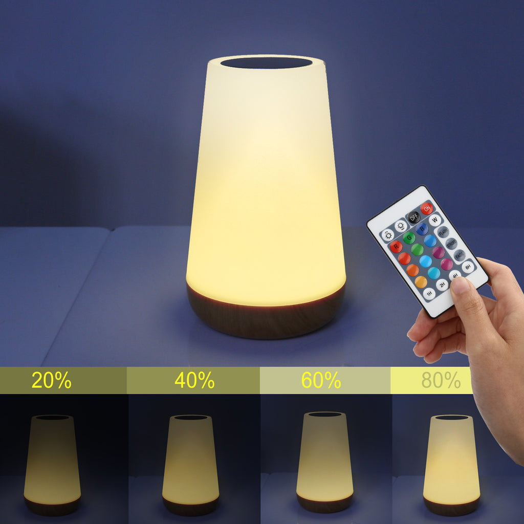 Rechargeable RGB Touch Bedside Lamp with Remote & Timer