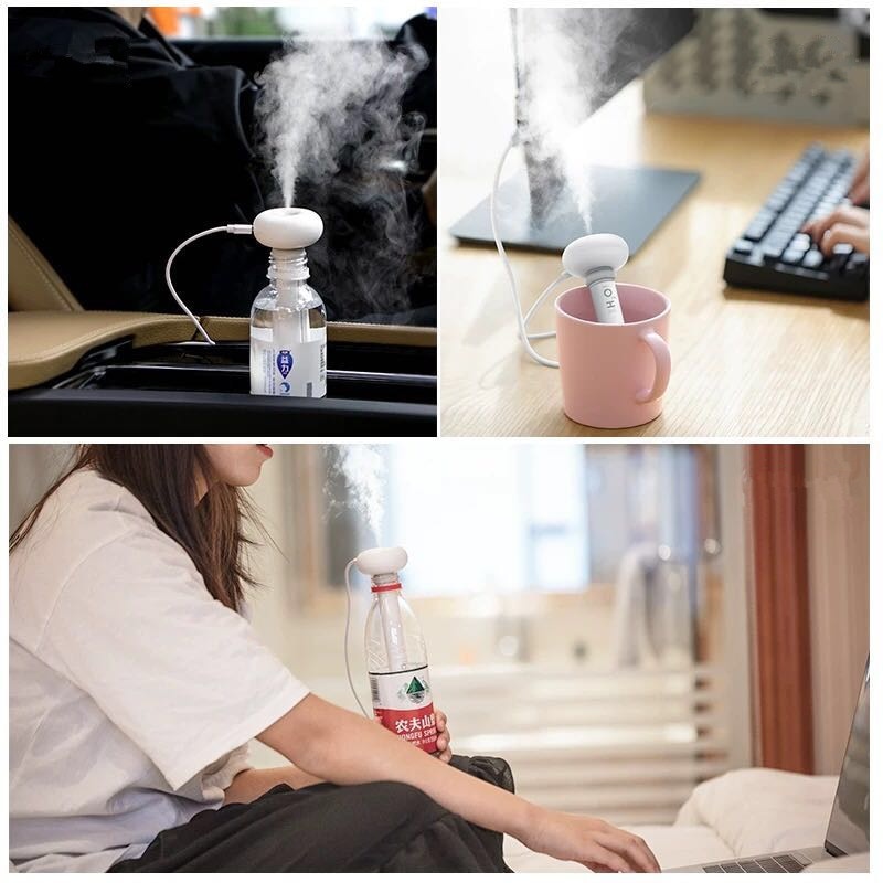 Portable USB Ultrasonic Mini Humidifier for Home, Office & Car