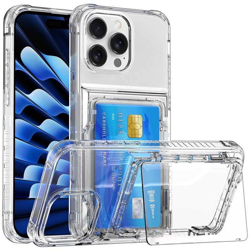 ClearGuard 2-in-1 iPhone Case with Card Holder & Stand