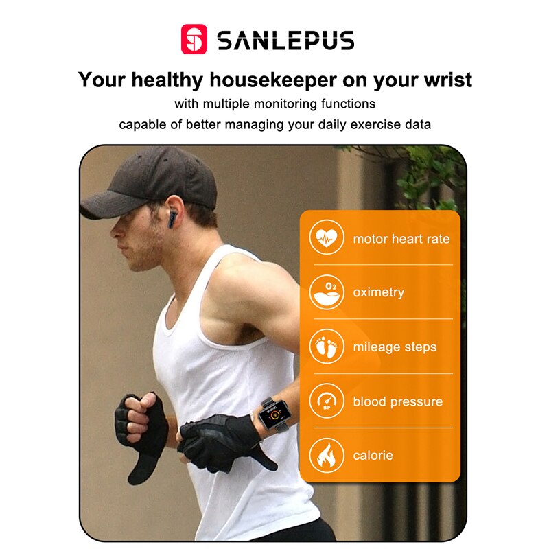 SANLEPUS Smart Watch with Hidden Wireless Earbuds – Bluetooth Fitness Smartwatch for Men &amp; Women