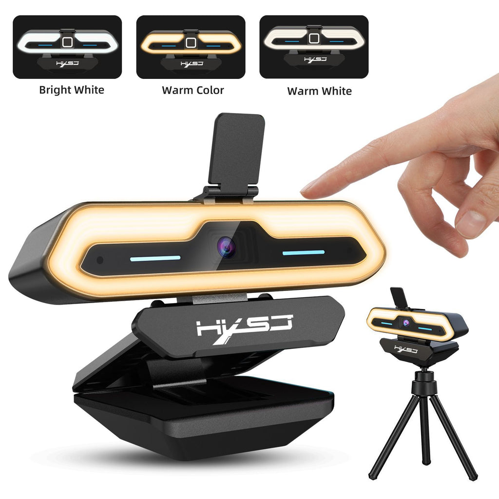 K60 Full HD 1080P 60FPS Autofocus Webcam with Dual Microphone & Adjustable Light