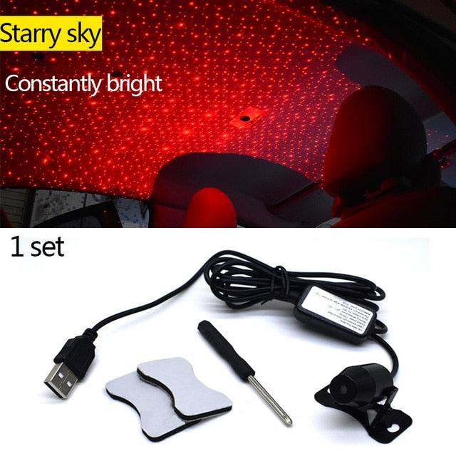 Car Interior Star Projector Light with Remote – Meteor / Starry Sky