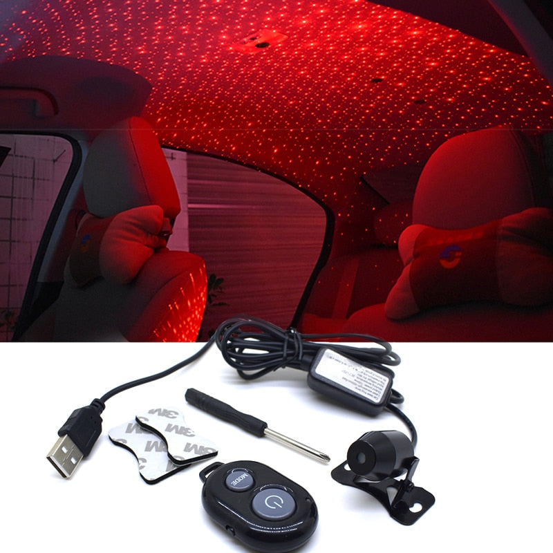 Car Interior Star Projector Light with Remote – Meteor / Starry Sky