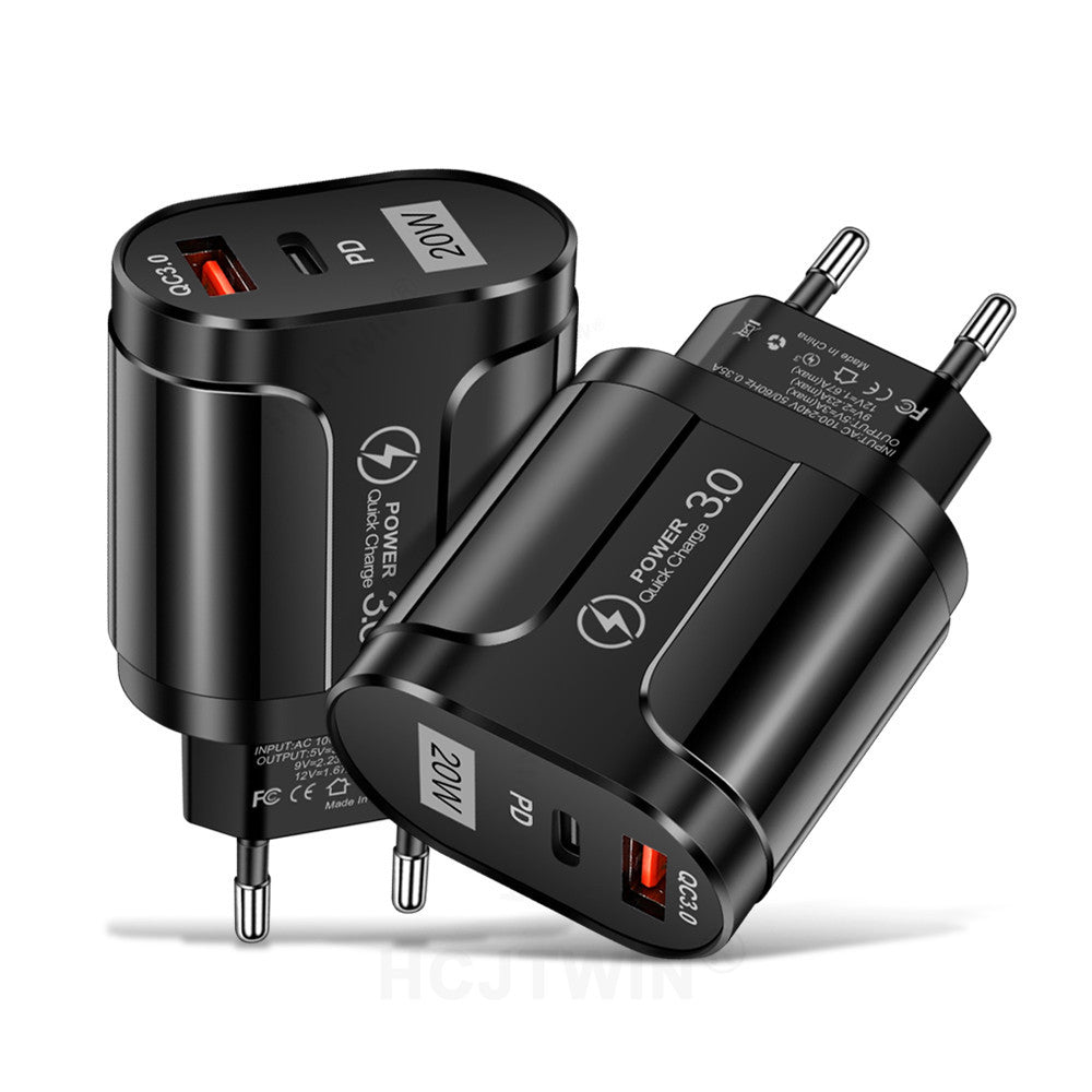 20W PD & QC 3.0 Dual-Port Fast Charger
