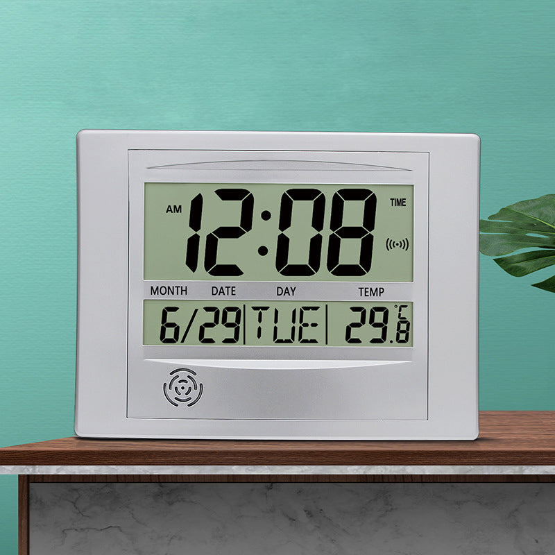 Digital LCD Wall & Desk Clock with Alarm, Calendar & Temperature Display