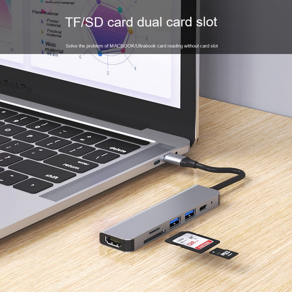 6-in-1 USB-C Hub with 4K HDMI, 100W PD & Card Reader