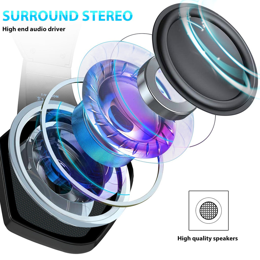 RGB Wired Gaming Headset with 7-Color Lighting, Surround Stereo & Noise-Reducing Microphone