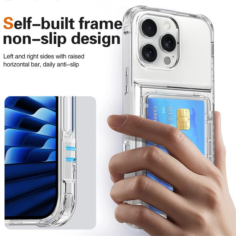 ClearGuard 2-in-1 iPhone Case with Card Holder & Stand