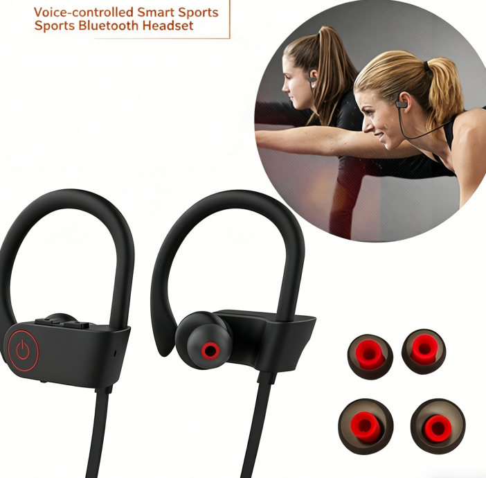 Sports Wireless Bluetooth Earphones with Secure Ear Hooks & Stereo Sound
