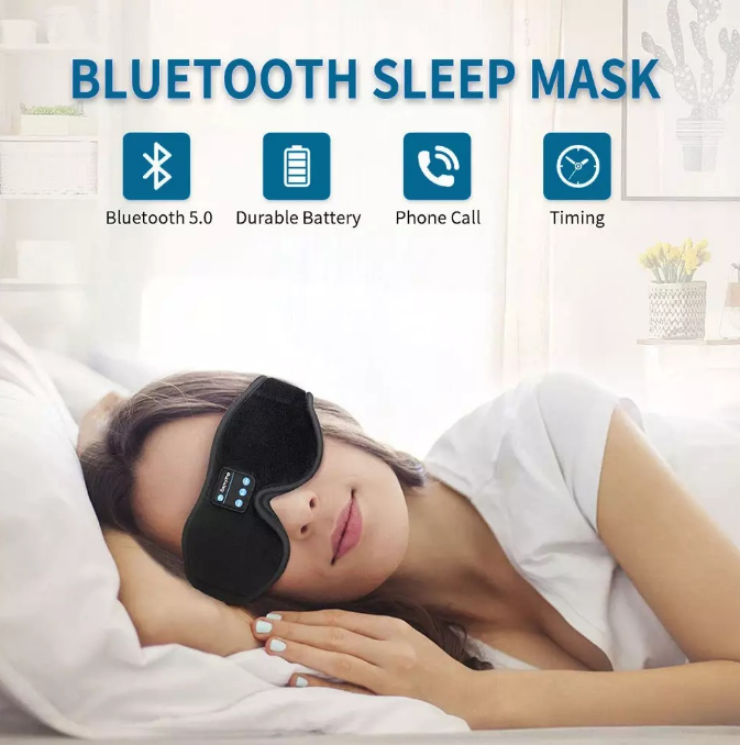 Bluetooth 5.0 Sleep Mask Headphones – Wireless Stereo Eye Mask