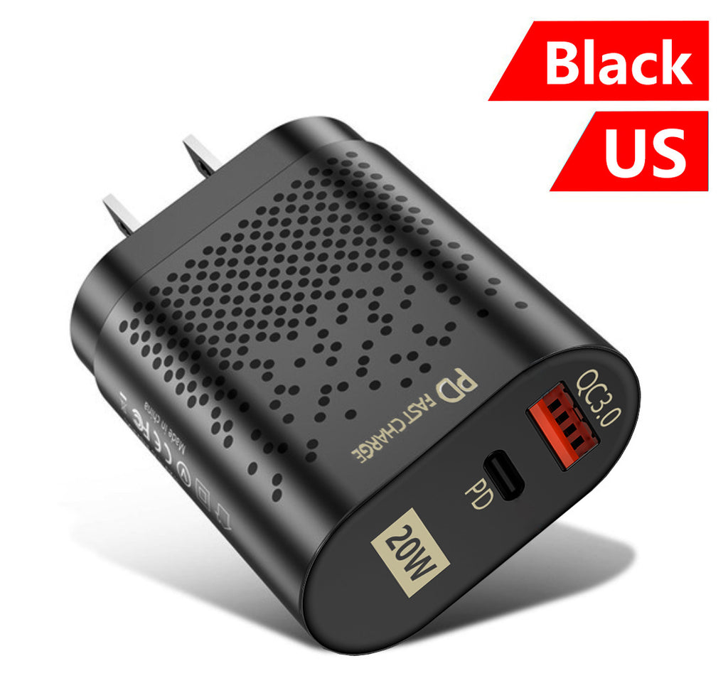 20W PD & QC 3.0 Dual-Port Fast Charger