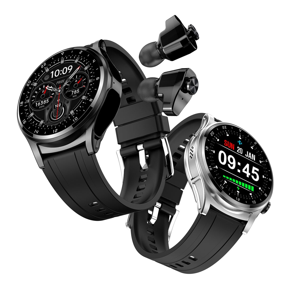 GT66 Pro 2-in-1 Smartwatch with Wireless Earbuds