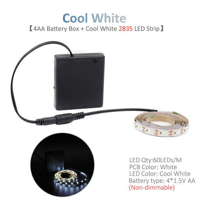 Battery Powered RGB LED Strip Lights with Remote Control