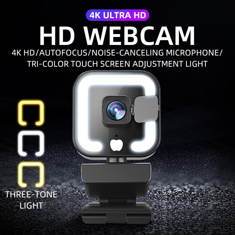 AntLabs HD Autofocus Webcam with Built-In Ring Light & Microphone