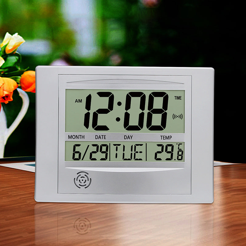 Digital LCD Wall & Desk Clock with Alarm, Calendar & Temperature Display