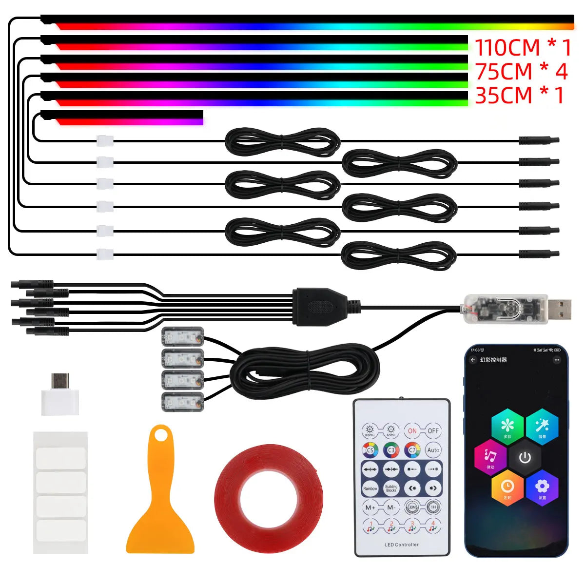 RGB Symphony Acrylic Car Interior Ambient Lights